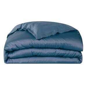 Loomii Cooling Eucalyptus Lyocell Duvet Cover, Steel Blue Gray, King, Zipper